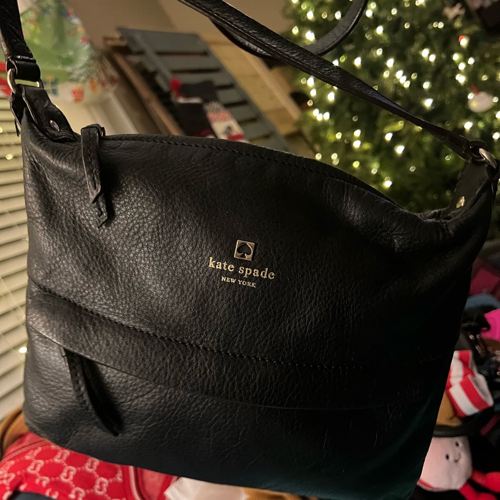 Kate Spade Black Leather Grant Park Starla Crossbody Bag | GUC